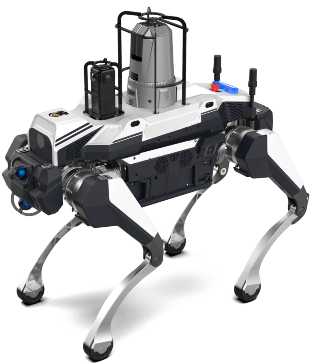 未来科技概念图，多个机器人协同工作，展现智能化未来场景，体现科技感和创新精神